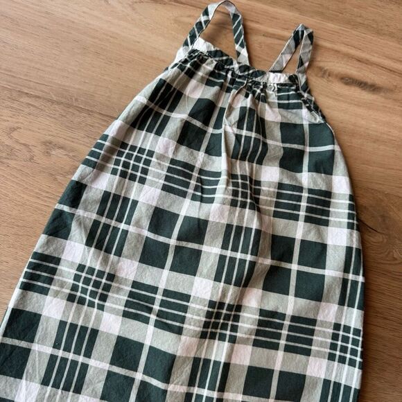 Kate Quinn Organics Baby Girl Green Plaid Jumpsuit Romper - Picture 3 of 5